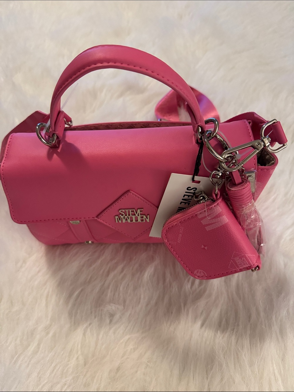Steve Madden Hot Pink Mini Top-Handle Crossbody Bag - Picture 8 of 8